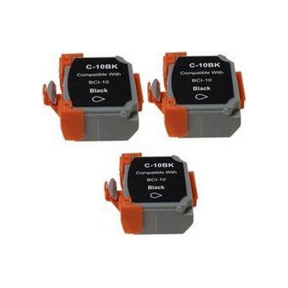 PrinterDash Compatible with Canon BJ-30/BJC-35/BJC-50/BJC-55/BJC-70/BJC-80/BJC-85/BN-700C Black Inkjet (3/PK) (BCI-10) (F47-0751-400_3PK)
