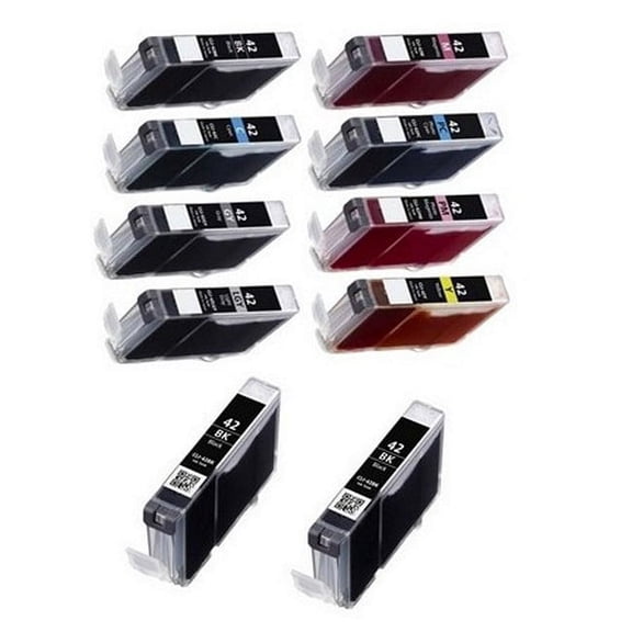 PrinterDash Compatible with Canon PIXMA PRO 100/PIXMA PRO 100S Series Inkjet Combo Pack (3-BK/1-C/M/Y/PC/PM/GY/LGY) (CLI-42) (6384B002_2PK/6384B007MP)