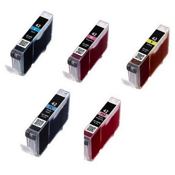 PrinterDash Compatible with Canon PIXMA PRO 100/PIXMA PRO 100S Series Inkjet Combo Pack (C/M/Y/PC/PM) (CLI-42) (6385B010)