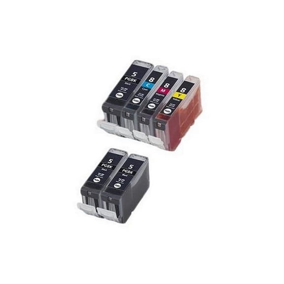 PrinterDash Compatible with Canon PIXMA iP-3300/iP-4200/iP-4500/iP-5200/MP-500/MP-600/MP-800/MP-950/MP-970 Inkjet Combo Pack (3-BK/1-C/M/Y) (PGI-5BK_3PK/CLI-8_3PKMP)