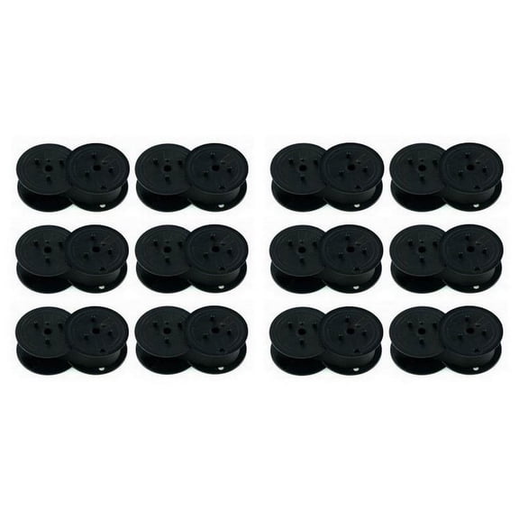 PrinterDash Compatible with Casio DL-200/DL-220/DL-250/DR-110/DR-120/DR-210/DR-1520/DR-8620 Black P.O.S. Printer Ribbons (12/PK) (RAP-01B_12PK)