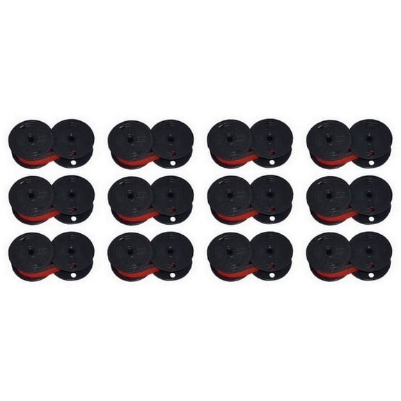 PrinterDash Compatible Replacement for Casio DL-200/300/DR-110/210/8620 Purple/Red P.O.S. Printer Ribbons (12/PK) (GB-2PR_12PK)