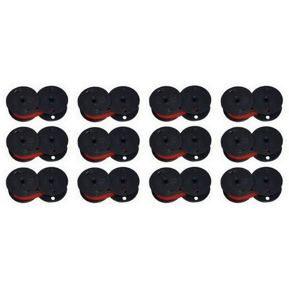 PrinterDash Compatible Replacement for Casio DL-200/300/DR-110/210/8620 Purple/Red P.O.S. Printer Ribbons (12/PK) (RAP-01PR_12PK)
