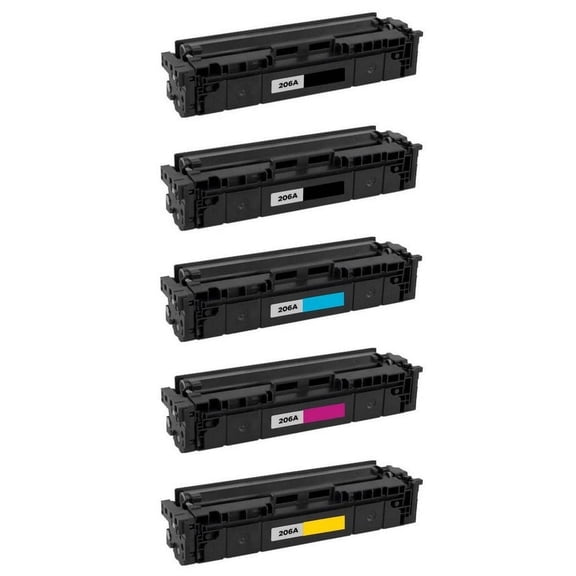 PrinterDash Compatible Replacement for Color LaserJet Pro M255/M282/M283 Series Toner Cartridge Combo Pack (2-BK/1-C/M/Y) (NO. 206A) (W2212B1CMY)