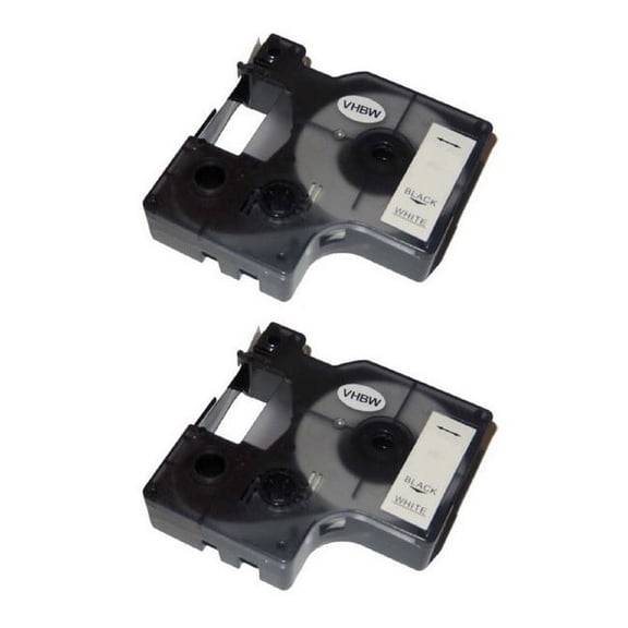 PrinterDash Compatible with Dymo D1 Black on White Label Tape (2/PK-3/8in x 23 Ft.) (41913_2PK)