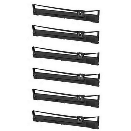 PrinterDash Compatible with FX-2190/FX-2190N/LQ-2090 Series Black Printer Ribbons (6/PK) (C13S015327)