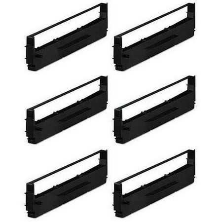 PrinterDash Compatible Replacement for FX-70/FX-80/FX-800/FX-880/MX-80/MX-90/RX-70/RX-80 Black Printer Ribbons (6/PK) (EPN011550)