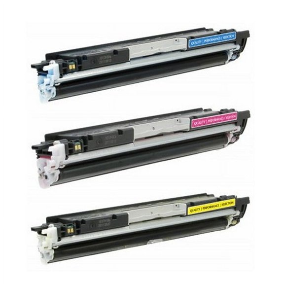 PrinterDash Compatible with HP Laser Jet Pro CP-1025/CP-1025NW/M175A/M175NW/M275NW Toner Cartridge Combo Pack (C/M/Y-1000 Page Yield) (NO. 126A) (CE31CMY)
