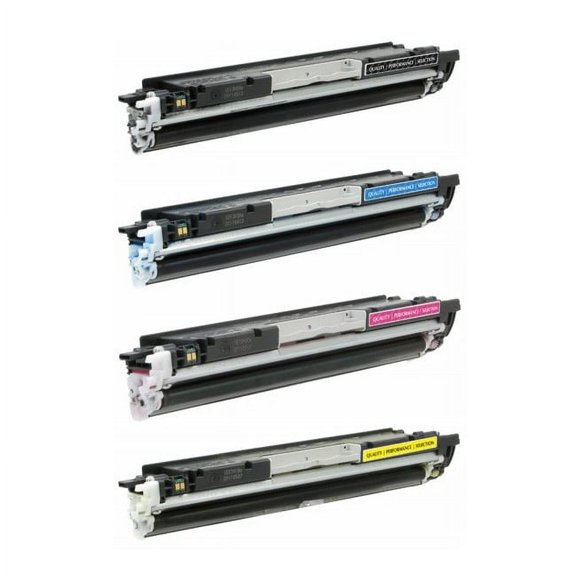 PrinterDash Compatible with HP Laser Jet Pro CP-1025/CP-1025NW/M175A/M175NW/M275NW Toner Cartridge Combo Pack (BK/C/M/Y) (NO. 126A) (CE31MP)