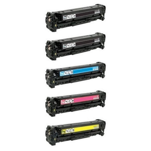 PrinterDash Compatible with HP Laser Jet Pro CM-1410/CM-1415FN/1415FNW/CP-1525N/CP-1525NW Toner Cartridge Combo Pack (2-BK/1-C/M/Y) (NO. 128A) (CE322B1CMY)