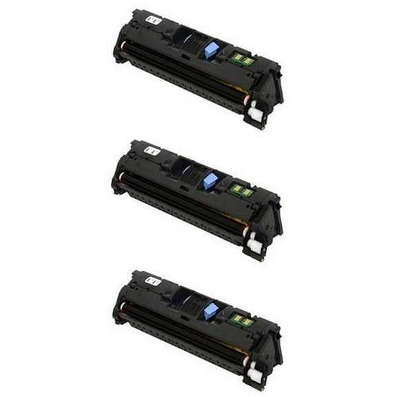 PrinterDash Compatible with HP Color Laser Jet 2550L/2500Ln/2500n/2800/2820/2830/2840 Black Toner Cartridge (3/PK-5000 Page Yield) (NO. 122A) (Q3960A_3PK)