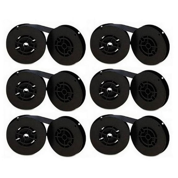 PrinterDash Compatible with IBM 1103/1440/1443/1445/1620/1980/2201/2203/2206/2560/3780 Black Printer Ribbons (6/PK) (0424814)