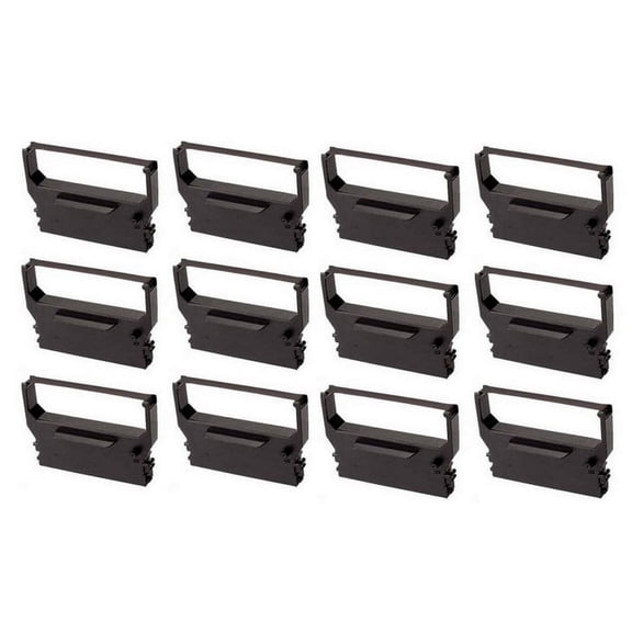 PrinterDash Compatible with IBM 4614/Sureone Black P.O.S. Printer Ribbons (12/PK) (1053810B_12PK)