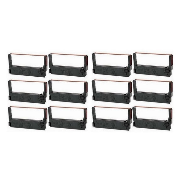 PrinterDash Compatible with IBM 4651/4655/4661 Black/Red P.O.S. Printer Ribbons (12/PK) (84F6712_12PK)