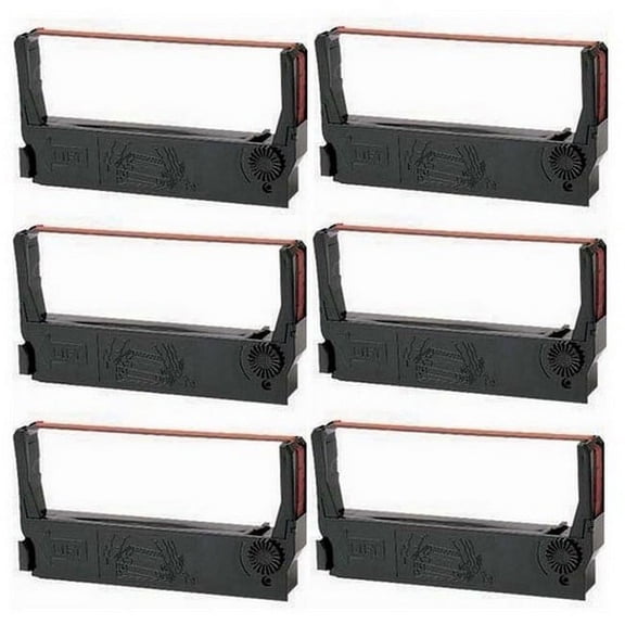 PrinterDash Compatible with IBM 4651/4655/4661 Black/Red P.O.S. Printer Ribbons (6/PK) (84F6712)