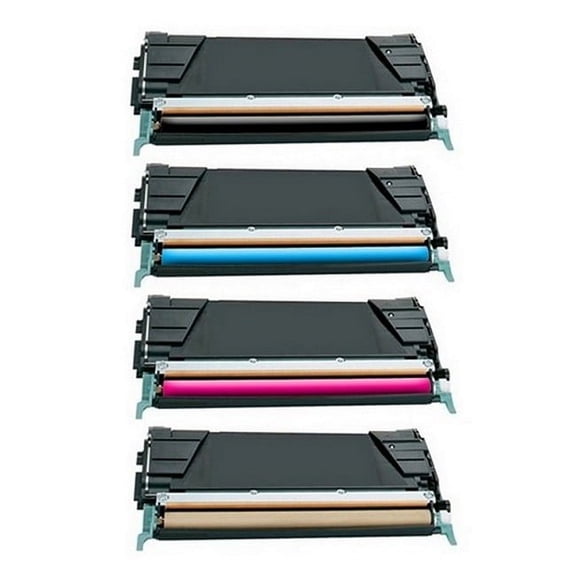 PrinterDash Compatible with IBM InfoPrint Color 1534DN/1534GD/1534GN/1534N/1614/1634DN High Yield Toner Cartridge Combo Pack (BK/C/M/Y) (39V031BCMY)