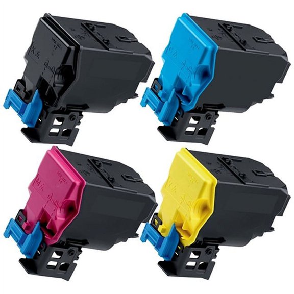 PrinterDash Compatible with Konica Minolta bizhub C35/bizhub 35P Toner Cartridge Combo Pack (BK/C/M/Y) (A0X5132MP)
