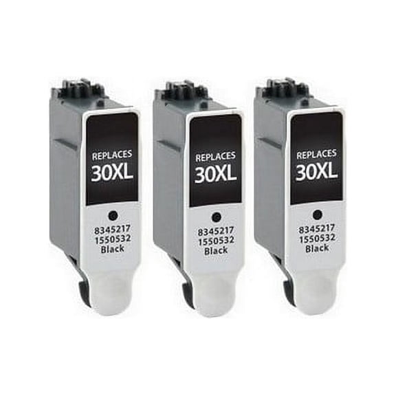 PrinterDash Compatible with Kodak ESP-1.2/ESP-3.2S/ESP-C110/ESP-C310/ESP-C315/ESP-2150/ESP-2170 Black High Yield Inkjet (3/PK-670 Page Yield) (NO. 30XL) (8345217_3PK)