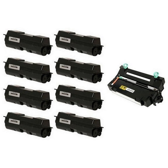 PrinterDash Compatible with Kyocera Mita FS-1028-MFP/FS-1120D/FS-1128-MFP/FS-1350DN Drum/Toner Value Combo Pack (1-Drum Unit/8-Toners) (DK-150_1PK/TK-130_8PKVB)