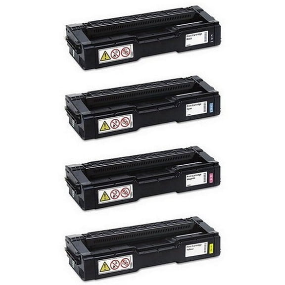 PrinterDash Compatible with Lanier SP-C250DN/SP-C250SF/SP-C260DNW/SP-C260SFNw/SP-C261DNw/SP-C261SFNw Toner Cartridge Combo Pack (BK/C/M/Y) (TYPE C250A) (440-754MP)