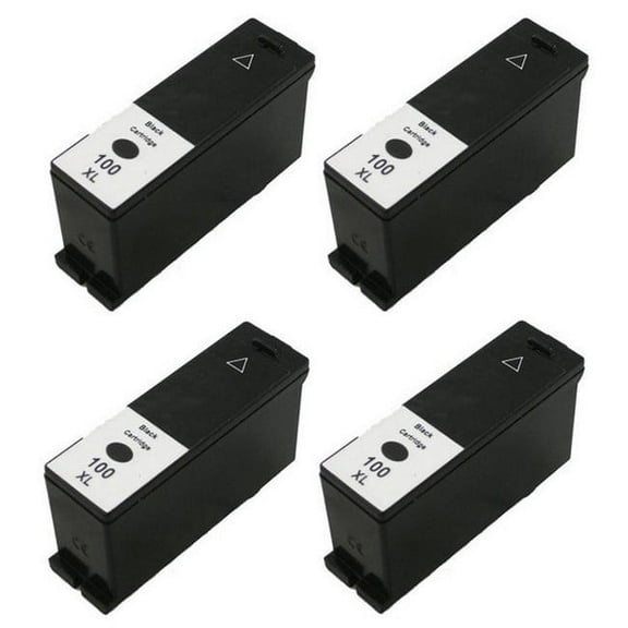 PrinterDash Compatible with Lexmark PRO 901/PRO 705/PRO 805/PRO 905/S301/S305/S405/S505/S605/S815/S816 Black High Yield Inkjet (4/PK-510 Page Yield) (NO. 100XL) (14N0918_4PK)