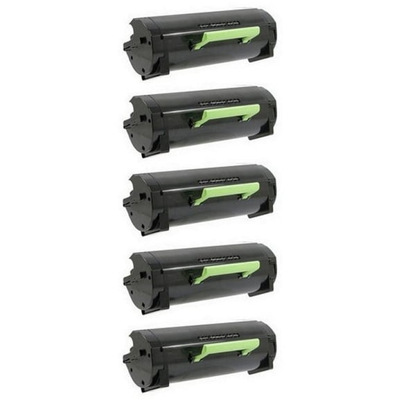 PrinterDash Compatible with Lexmark MS-410/MS-415/MS-510/MS-610 Series Jumbo High Yield Toner Cartridge (5/PK-15000 Page Yield) (NO. 501X) (50F0XA0J_5PK)