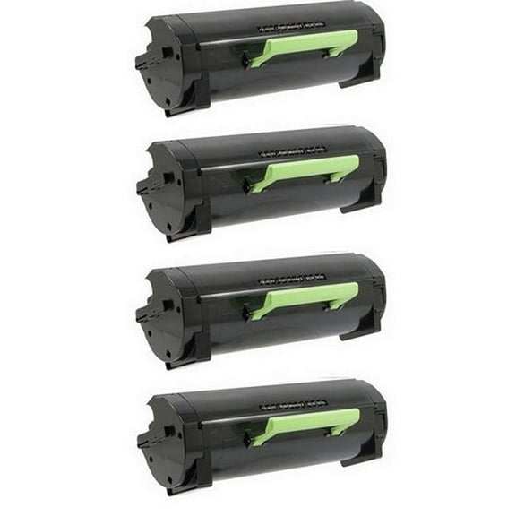 PrinterDash Compatible with Lexmark MS-410/MS-415/MS-510/MS-610 Series High Yield Toner Cartridge (4/PK-10000 Page Yield) (NO. 501X) (50F2X0E_4PK)