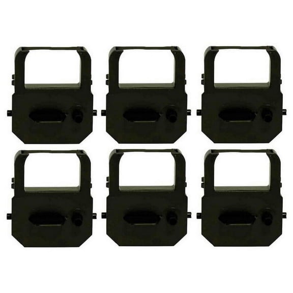 PrinterDash Compatible with Lathem 100E/700E/900E/1000E/1500E/1600E/5000EP/7000E Purple Time Clock Printer Ribbons (6/PK) (LTR02P)