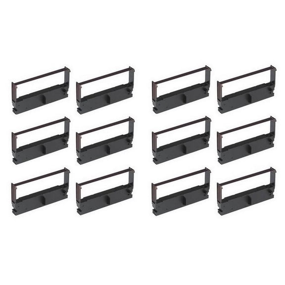 PrinterDash Compatible with M146/M147/M820/M825/M-U420/TM-U672/TM-U675 Purple P.O.S. Printer Ribbons (12/PK) (ERC-32P-US_12PK)