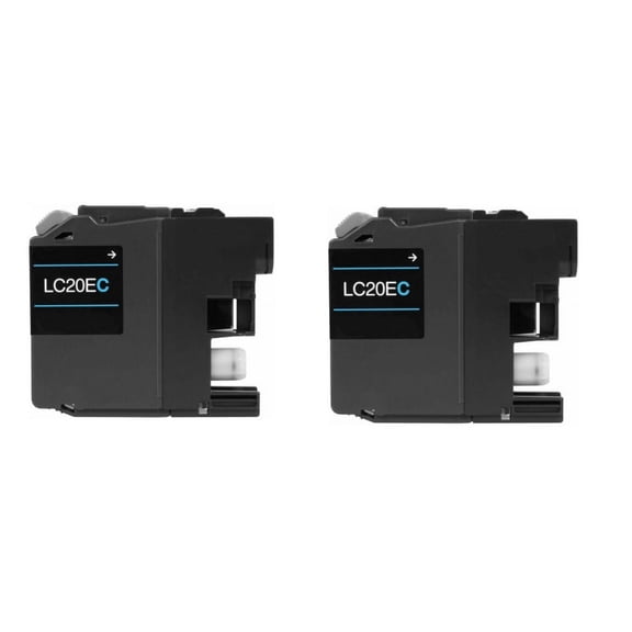 PrinterDash Compatible Replacement for MFC-J785/J985/J9520DW Cyan Super High Yield Inkjet (2/PK-1200 Page Yield) (LC-20ECXXL2PKS)
