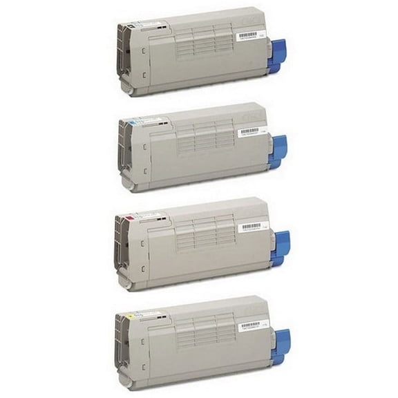 PrinterDash Compatible with Okidata C810CDTN/C810DN/C810N/C830CDTN/C830DN/C830DTN/C830N Toner Cartridge Combo Pack (TYPE C14) (BK/C/M/Y) (4405910BCMY)