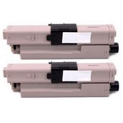 PrinterDash Compatible with Okidata C310/C330/C331/C510/C511/C530/C531/MC-351/MC-352/MC-361/MC-362/MC-561/MC-562 Series Black Toner Cartridge 2/PK-3500 Page Yield TYPE 17 44469809_2PK