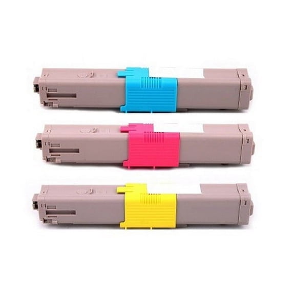 PrinterDash Compatible with Okidata C310/C330/C331/C510/C511/C530/C531/MC-351/MC-352/MC-361/MC-362/MC-561/MC-562 Series Toner Cartridge Combo Pack (C/M/Y) (TYPE 17) (444698CMY)