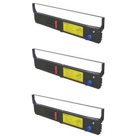 PrinterDash Compatible with Okidata MICROLINE 4410/PACEMARK 4410/PACEMARK 4410N Series Black Printer Ribbons (3/PK) (OKA011100_3PK)