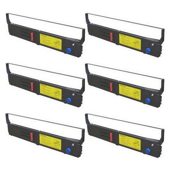 PrinterDash Compatible with Okidata MICROLINE 4410/PACEMARK 4410/PACEMARK 4410N Series Black Printer Ribbons (6/PK) (OKA011100)