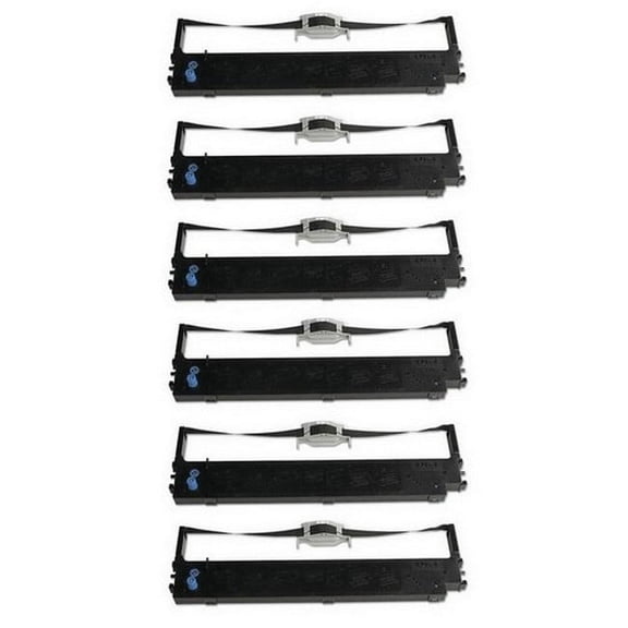 PrinterDash Compatible with Okidata MICROLINE 620/MICROLINE 690/ML-620/ML-690 Black Printer Ribbons (6/PK) (87015)