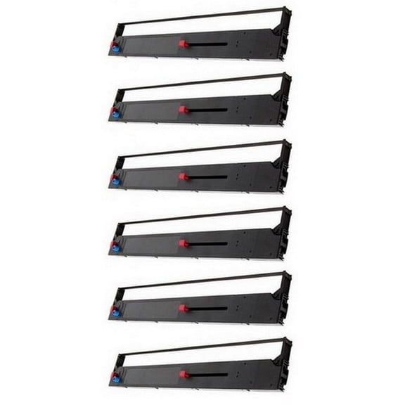 PrinterDash Compatible with Okidata MICROLINE 8480FB/MICROLINE 8480 Flatbed/ML-8480 Series Black Printer Ribbons (6/PK) (O-8480-BL)