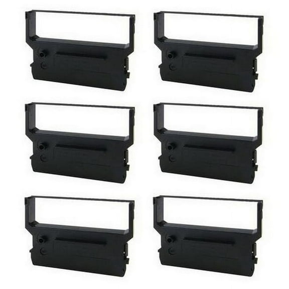 PrinterDash Compatible with Panasonic JS-130/JS-660/JS-800/JS-7000/RM-800 Black/Red P.O.S. Printer Ribbons (6/PK) (JS-135BR)