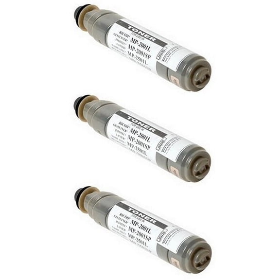 PrinterDash Compatible with Ricoh Aficio MP-2001/MP-2001L/MP-2001SP/MP-2501SP Black Toner Cartridge (3/PK-9000 Page Yield) (TYPE MP2501) (841768_3PK)