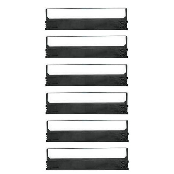 PrinterDash Compatible with Radio Shack DMP-136/DMP-207/DMP-240/DMP-250 Black Printer Ribbons (6/PK) (26-2824)
