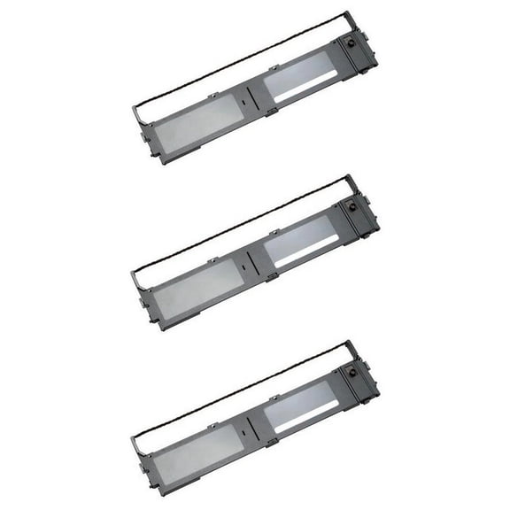 PrinterDash Compatible with Radio Shack DMP-2120 Black Printer Ribbons (3/PK) (26-2835_3PK)