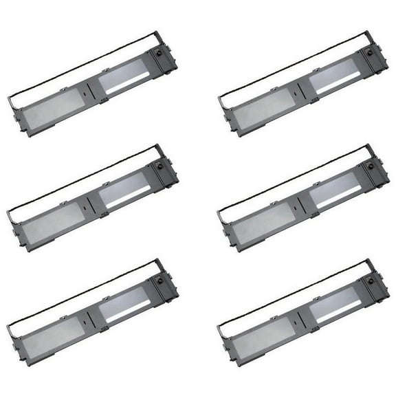 PrinterDash Compatible with Radio Shack DMP-2120 Black Printer Ribbons (6/PK) (26-2834)