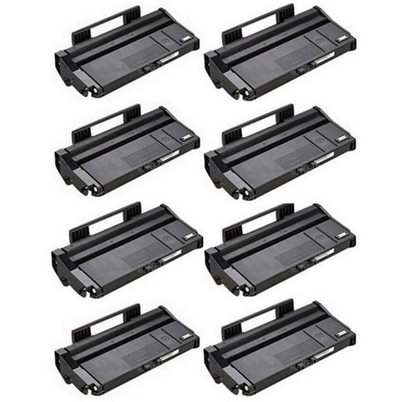 PrinterDash Compatible with Savin SP-100E/SP-100SFE/SP-100SUE/SP-112/SP-112SF/SP-112SU Black Toner Cartridge (8/PK-2000 Page Yield) (TYPE SP100A) (4465_8PK)