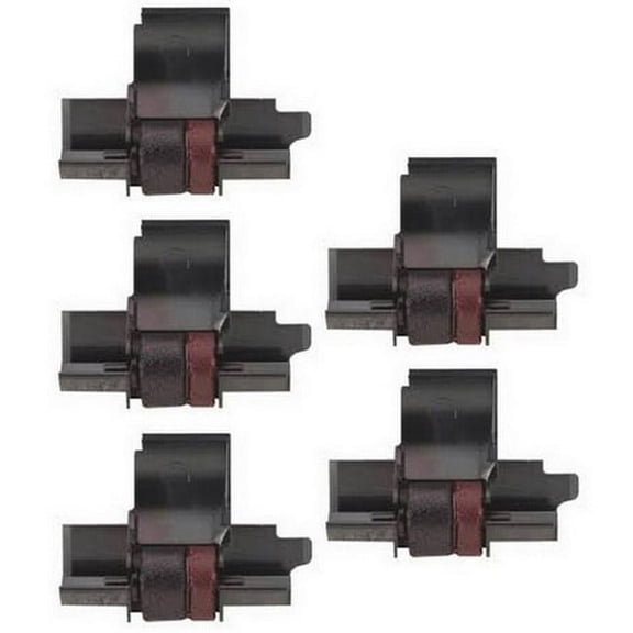 PrinterDash Compatible with Sharp EL-1614/EL-1620/EL-1626/EL-1750P/EL-1801/EL-2192/EL-2620/EL-2628 Black/Red Ink Rollers (5/PK) (EA-772R)