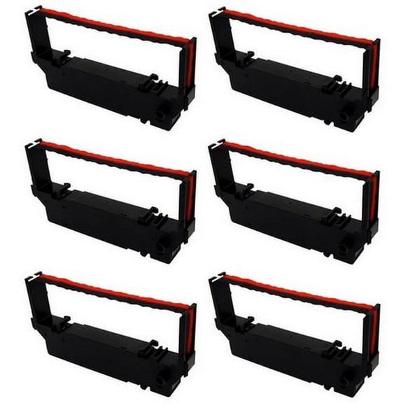 PrinterDash Compatible with Star-Micronics SP-700/SP-712/SP-712MD/SP-742 Black/Red P.O.S. Printer Ribbons (6/PK) (67240)