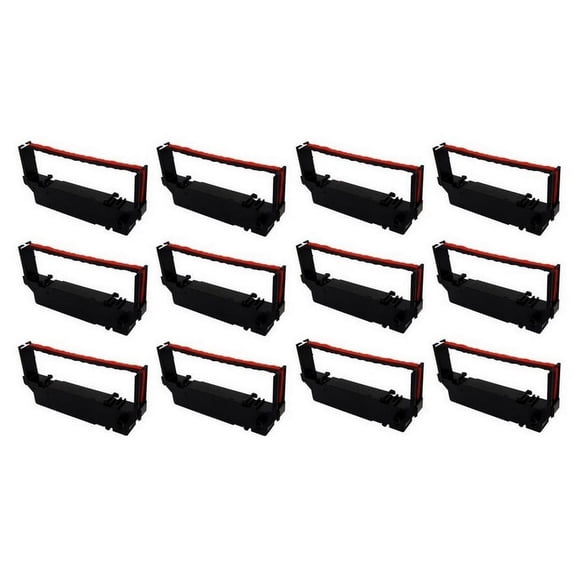 PrinterDash Compatible with Star-Micronics SP-700/SP-712/SP-712MD/SP-742 Black/Red P.O.S. Printer Ribbons (12/PK) (RC-800BR_12PK)