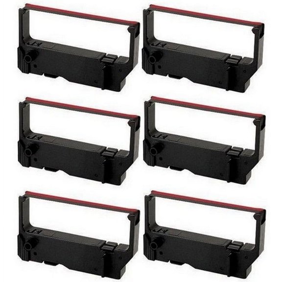 PrinterDash Compatible with Star-Micronics SP-400/TSP-400/TSP-412/TSP-442 Black/Red P.O.S Printer Ribbons (6/PK) (RC-400BR)