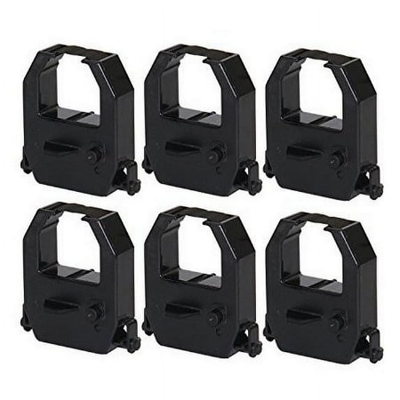 PrinterDash Compatible Replacement for Vertex 810 Purple Time Clock Printer Ribbons (6/PK) (VEX021000P)