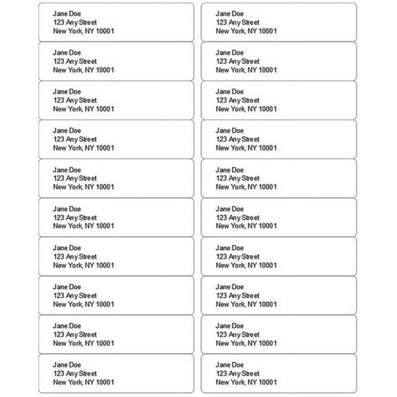 PrinterDash Compatible with White Labels (1 X 4in) (2000 Labels) (5161)
