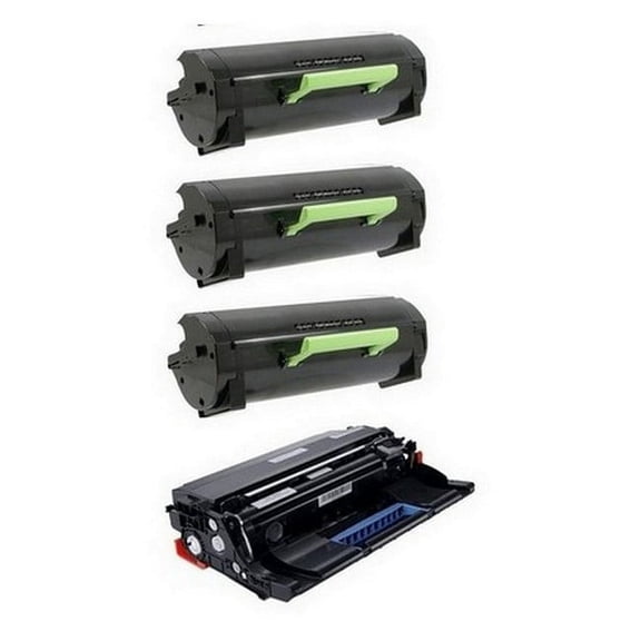 PrinterDash Compatible with Konica Minolta bizhub 4020 Drum/Toner Value Combo Pack (1-Drum Unit/3-Toners) (IUP-19_1PK/TN-P42_3PKVB)